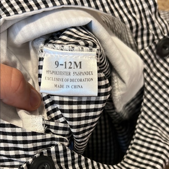 Kids Black and White Overalls - Picture 3 of 4